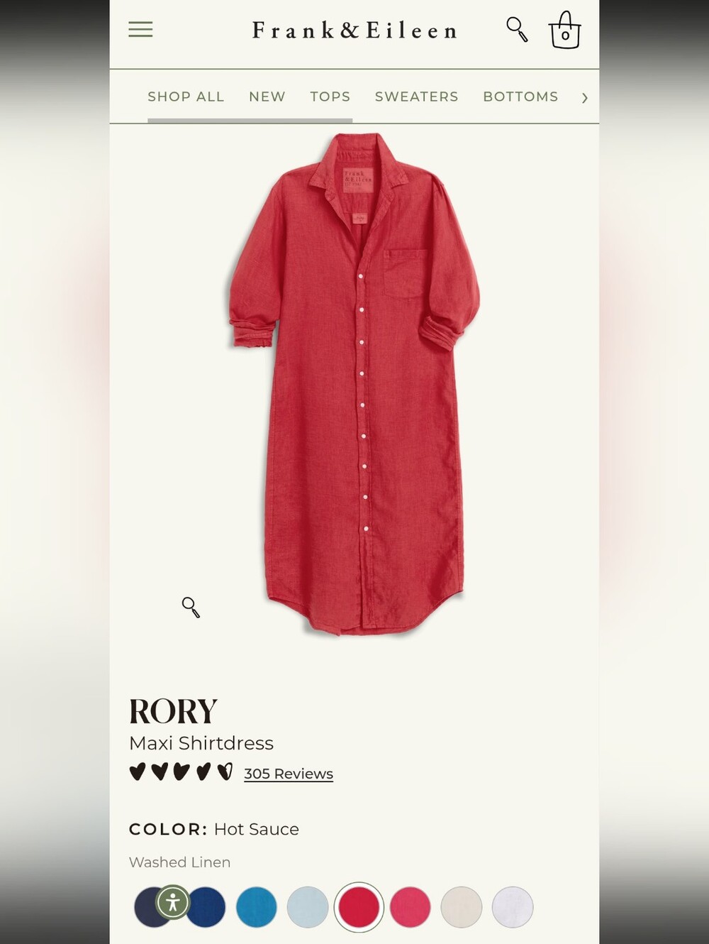 Frank & Eileen Rory Linen Maxi Shirtdress